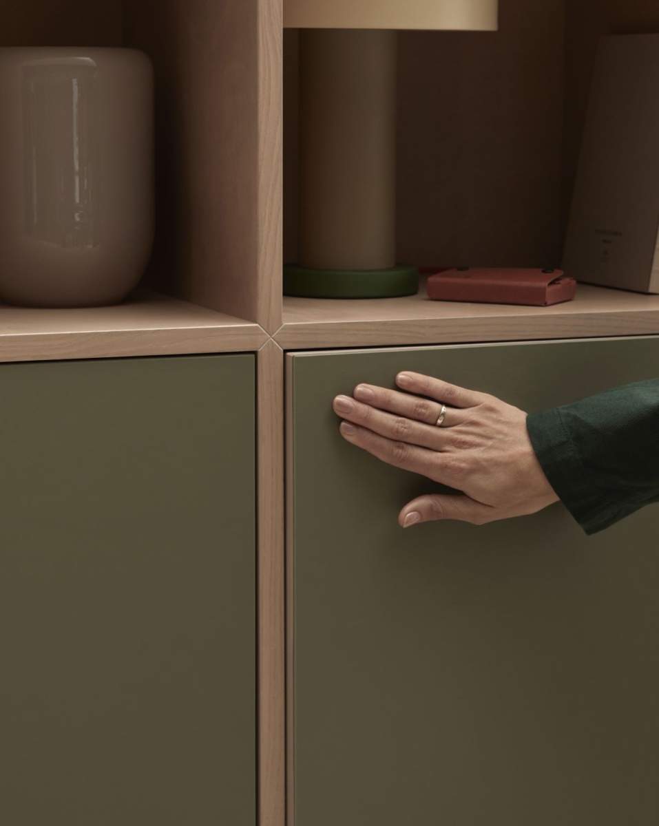 Furniture Linoleum 4184 olive close up push to open Furniture Linoleum 4184 olive close up push to open